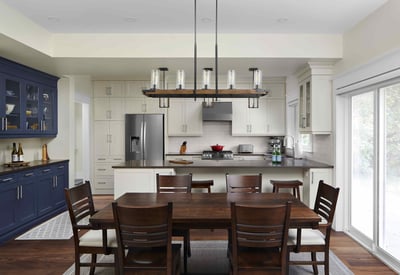 Victoria-Kitchen with dining room table and pendant lighting above island in markham ontario-1