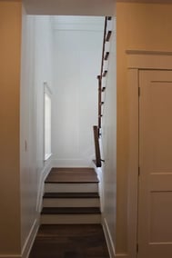 Victoria-View of new staircase in Markham home renovation from main floor